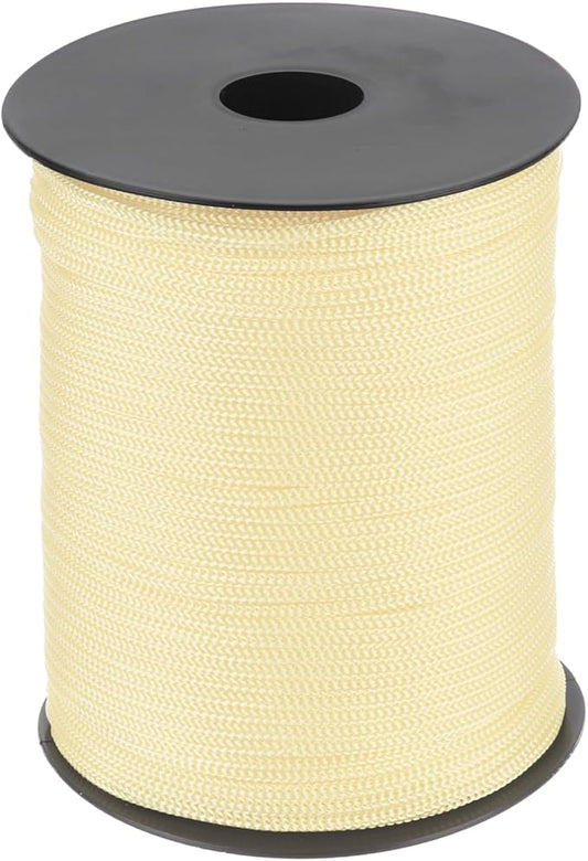 MECCANIXITY 1/8 Inch Polypropylene Rope Braided Ropes, 328ft Nylon Rope Hollow Utility Cord for Clothesline, Camping, Hiking, Outdoor, Beige