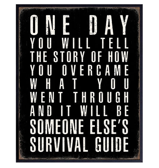 Black Office Decor Inspirational Quotes - Positive Quotes Posters for Men - Home Office Success Wall Art - executive Motivational Gifts for Him - Motivation Gym Wall Decor - Rustic small Wall Art Print