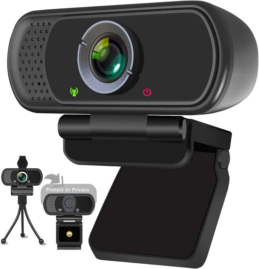 XPCAM 1080P Full HD Webcam with Microphone and Tripod, Pro Streaming Computer Camera with Privacy Cover, Widescreen USB