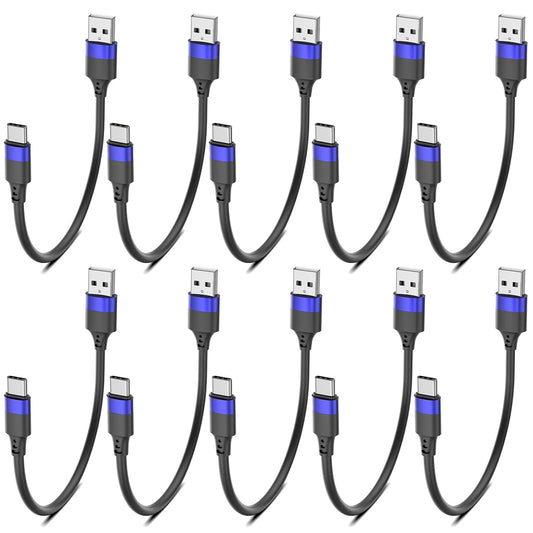 Bkduice 6 inch 10 Pack, Multipack 0.5ft 16 15 S24 S23 S20 S10 S9 20 10 9 Short USB C Cable Bulk Short USB A to USB C
