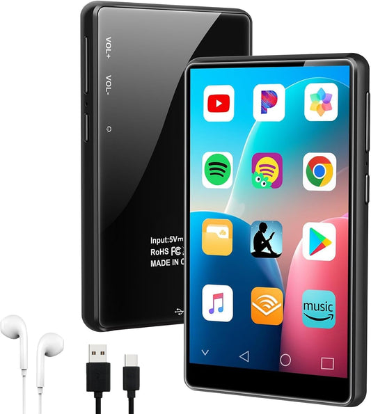XBENDON MP3 4" MP4 MP3 Player with Bluetooth and WiFi, Touch Screen Music Player with Spotify, Play Store, Pandora