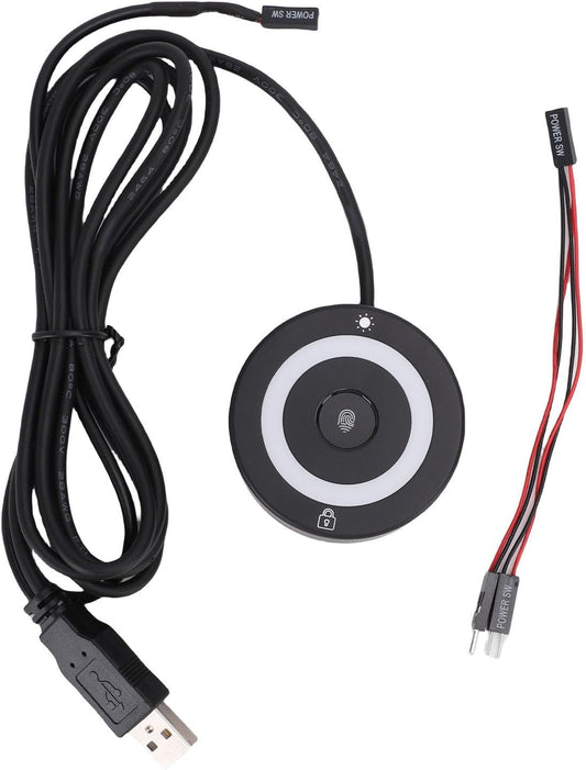 ciciglow 10 11, 4.9ft 360 USB Fingerprint Reader for Wins for Wins Hello Biometric Fingerprint Scanner with Cable, RGB