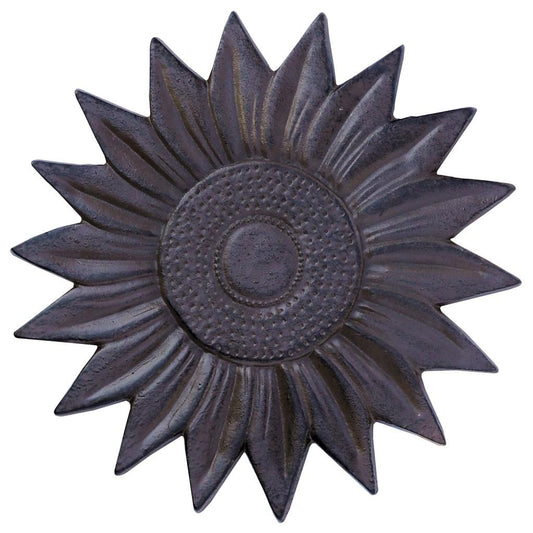 Sunset Vista Designs Cast Iron Sunflower Stepping Stone, 12-Inch Diameter