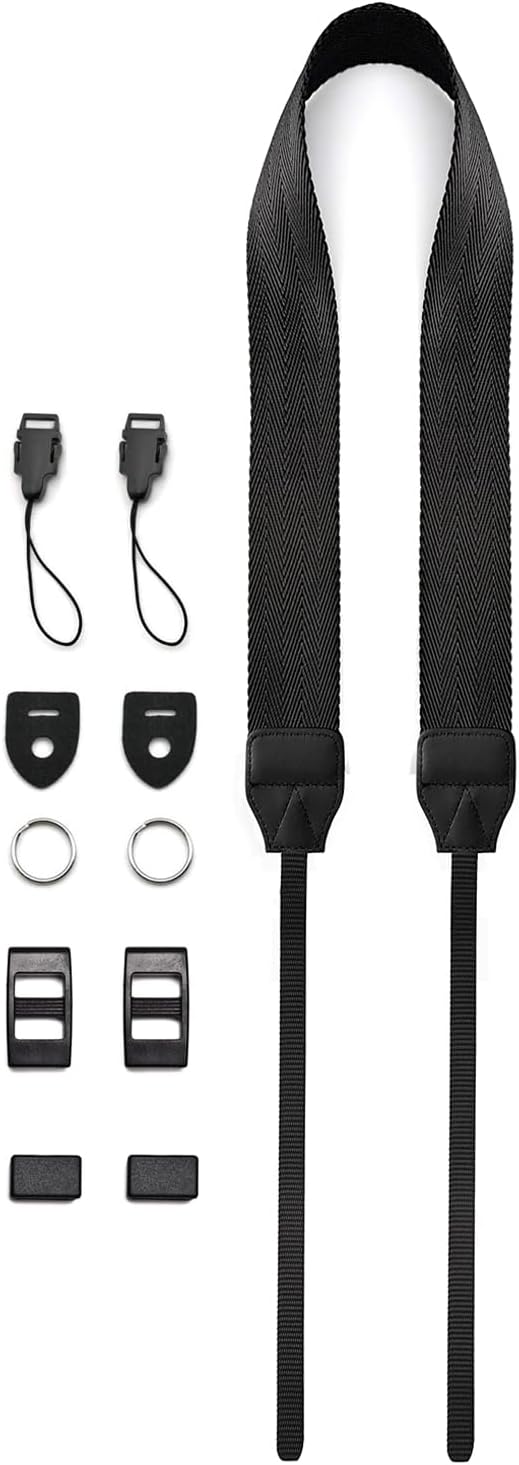 YMTHamaz3 Buckles,Black,55 inch Camera Neck Shoulder Strap for Man Woman Photographers,Wide Strap for SLR DSLR