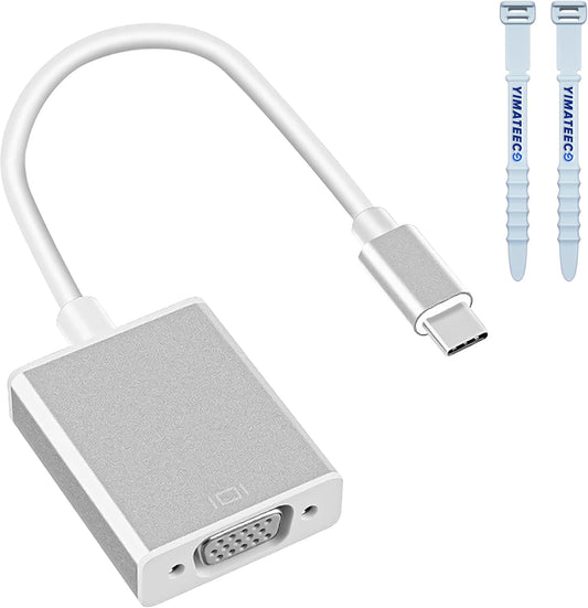 YIMATEECO 3.1 iPhone15/16 USB C to VGA Adapter for Monitor Projector HDTV, USB Type C to VGA Converter Male to Female