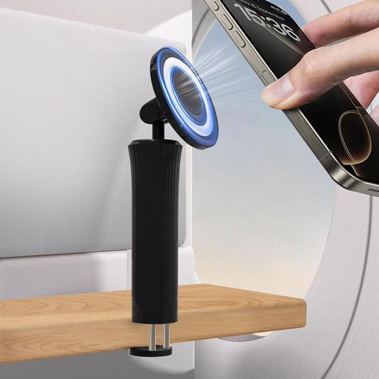 CLQ 360 16 15 14 13 4-7" Magnetic Phone Holder for Desk, for Magsafe Cell Phone Mount Clamp Clip, Rotating Adjustable