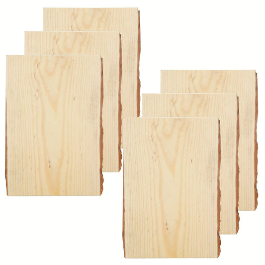 LDHHYH 6 Pack 7 x 11 Inch Live Edge Wood Slab for Crafts, Natural Wood Planks for Crafting, Unfinished Rectangle for Crafts Wood Burning Home Décor & Rustic Weddings