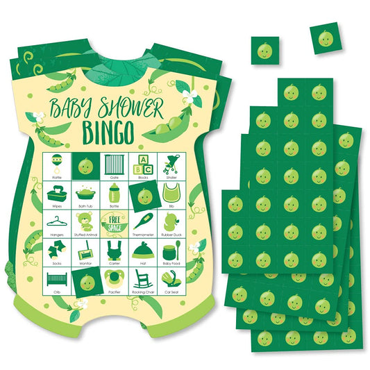 Big Dot of Happiness Double The Fun - Twins Two Peas in a Pod - Picture Bingo Cards and Markers - Baby Shower Shaped Bingo Game - Set of 18