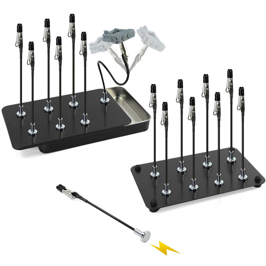 1PC Metal Model Painting Stand Base Holder and 16PCS Magnetic Bendable Alligator Clip Stick Set Modeling Tools for Airbrush Hobby Model Parts GJJC2210L (Base with Bendable Alligator Clip Sticks)