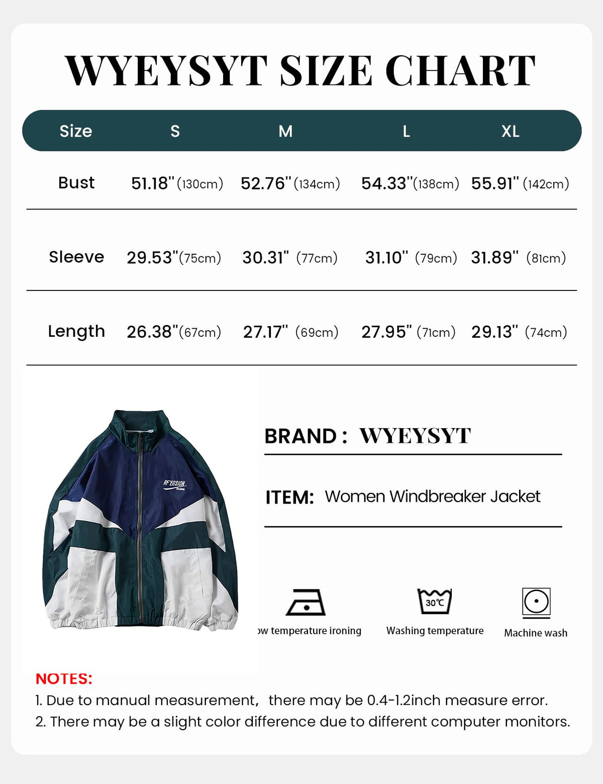 Wyeysyt Women Windbreaker Jacket Y2k Varsity Oversized Jacket(Green-L)