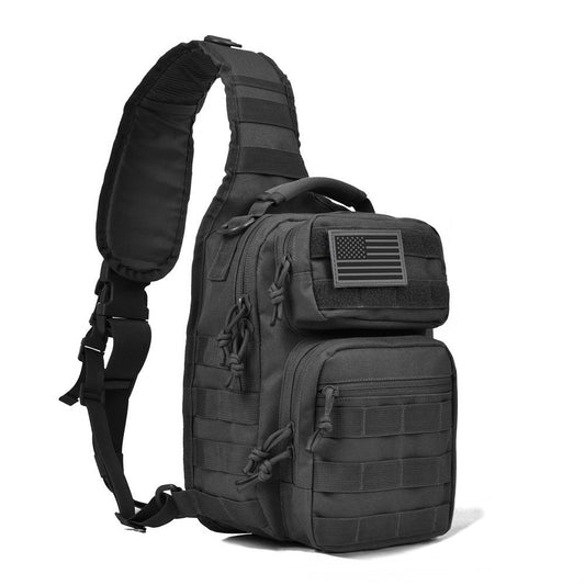 REEBOW GEAR Tactical Sling Bag for Men Military Single Shoulder Backpack Outdoor EDC Range Pack (Black)