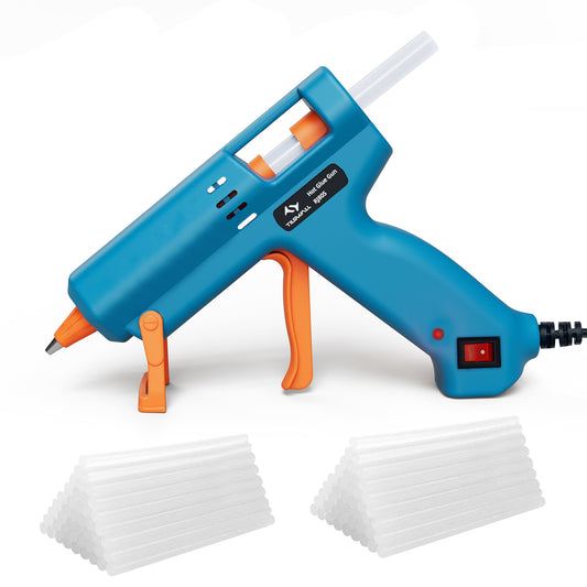 Tilswall Hot Glue Gun Kit with 30 Premius Glue Sticks（130mm x 7mm）, Fast Preheating Hot Melt, High Temp Mini Glue Gun for School Crafts, DIY, Home Repaire (50W)