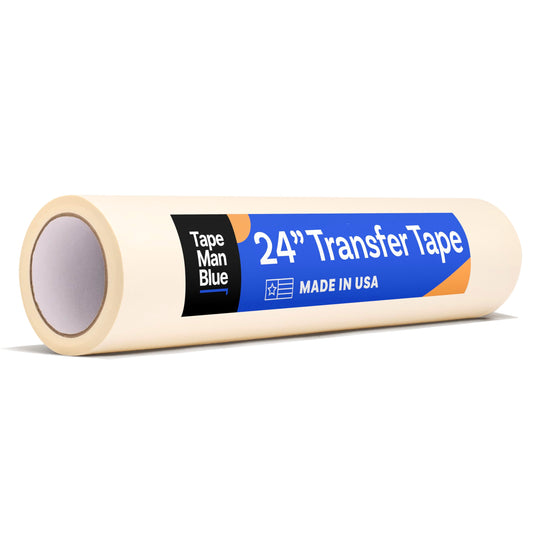 Transfer Tape for Vinyl, 24 inch x 100 feet, Paper with Layflat Adhesive. American-Made Application Tape for Craft Cutters and Sign Makers