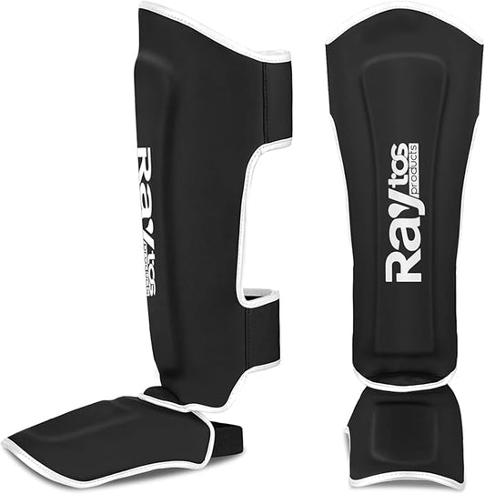 Muay Thai Shin Guards - MMA Kickboxing Leg Instep Protective Pads, Martial Art Sparring Gear for BJJ Karate Boxing Taekwondo Training, Men Adults Kids Children