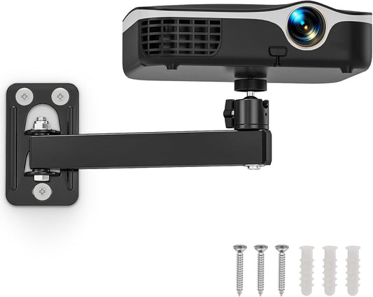 BAISHUN 1/4-Inch 360-degree Setup Projector Stand, Wall and Mini Ceiling Mount with Thread, Rotation, Adjustable Tilt