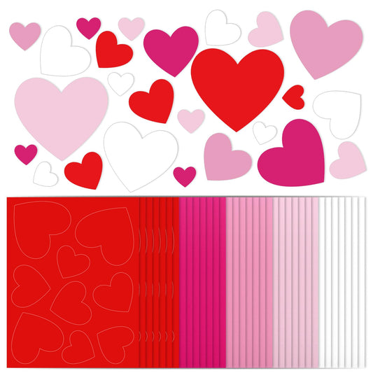 FYSUIMU 315Pcs Valentine's Day Paper Cutouts Paper Hearts Gradient Pink Red Heart Cut-Outs 2-Sided Card Stock Punch Out Hearts Die Cuts for Valentine Party Supplies Bulletin Boards Kids DIY Crafts