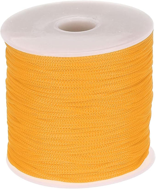 MECCANIXITY 1/16 Inch Polypropylene Rope Braided Ropes, 328ft Nylon Rope Hollow Utility Cord for Clothesline, Camping, Hiking, Outdoor, Dark Yellow