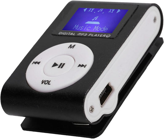 ciciglow MP3 32G,Suitable Mini Player,Mini LCD Screen Display USB Music Player,with Earphones,Ultra-Light Clip-on