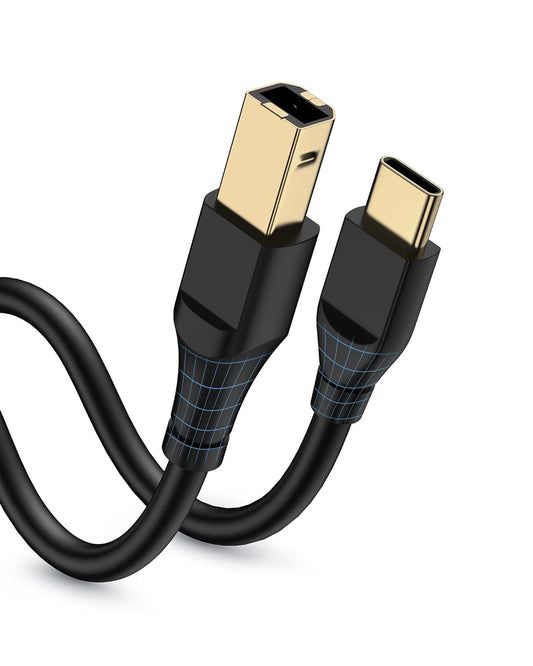 3ft, 6 Printer Cable Scanner USB C to USB B Cable for Epson, HP, Canon, Midi, Ethernet Print to Computer/Laptop/Pc-USB