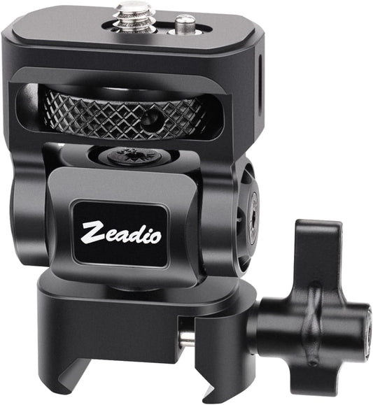 Zeadio 1/4"-20 360 180 Camera Monitor Mount, with Screw Adapter & NOTO Adapter, Rotating & Tilt Adjustable Monitor