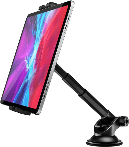 woleyi 4.7-11" Dashboard Car Tablet Mount, Telescopic Tube Suction Cup Car Tablet Holder, Compatible with iPad