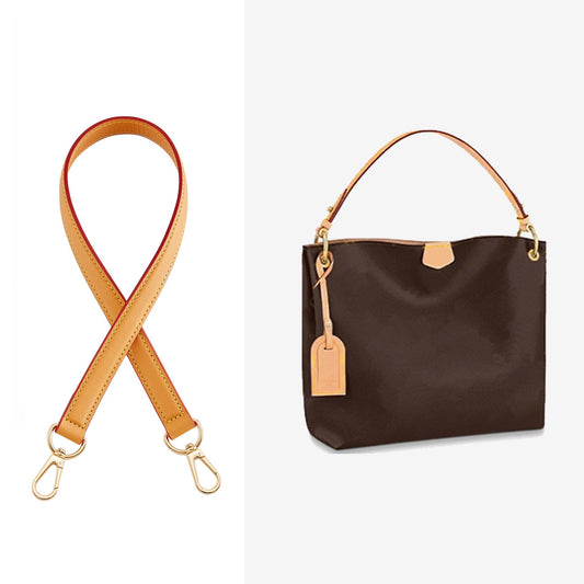 Doxo Genuine Vachetta Cowhide Leather Shoulder Strap - 0.7'' Width 24.8'' Length Short Replacement Straps Compatible with LV Graceful Tote, Speedy, Alma & Dauphine Bags (Beeswax)