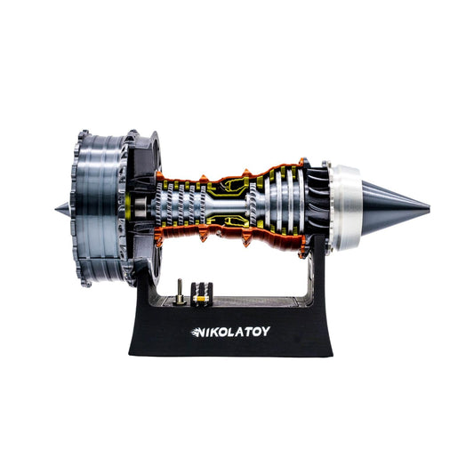 NikolaToy TR900 Turbofan Engine Model Kit – 1:20 Scale Turbojet Aircraft Engine – 3D Printed Mechanical Science Education Toy Aviation Enthusiast Gift – Deluxe Version (Finished)