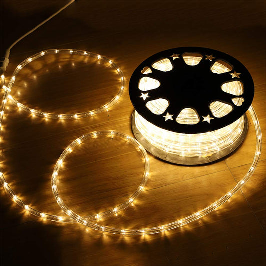 HuiZhen 100ft LED Rope Lights, 720Led Warm White Rope Lights for Outside, Connectable Rope Light, Indoor Outdoor Rope Lights Waterproof for Party, Wedding, Background, Trees, Pool, Eaves Decorations