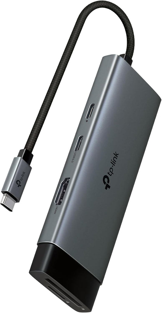 TP-Link 7-in-1 (UH7020C) 4K@60Hz 100W 1USB-C, 2USB-A 5Gbps USB C Hub Multiport Adapter | HDMI, SD & microSD, Power