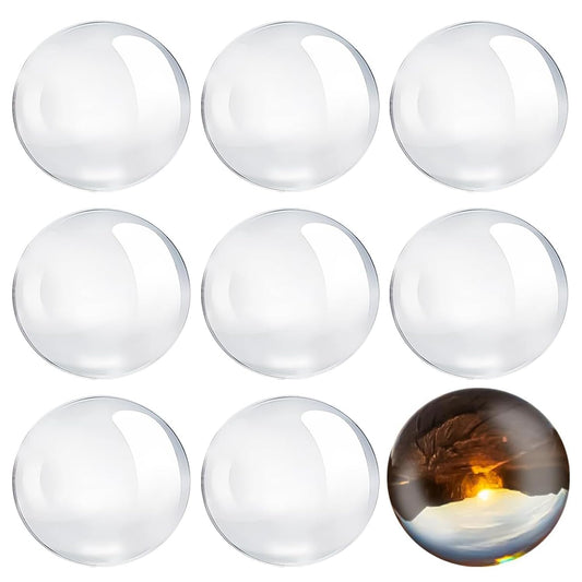 Clear Glass Cabochon 2Inch Round Dome Cabochons 25PCS Transparent Glass Cabochons with Flat Backs Glass Dome for DIY Crafts Photo Pendant Jewelry Making(50MM,25PCS)