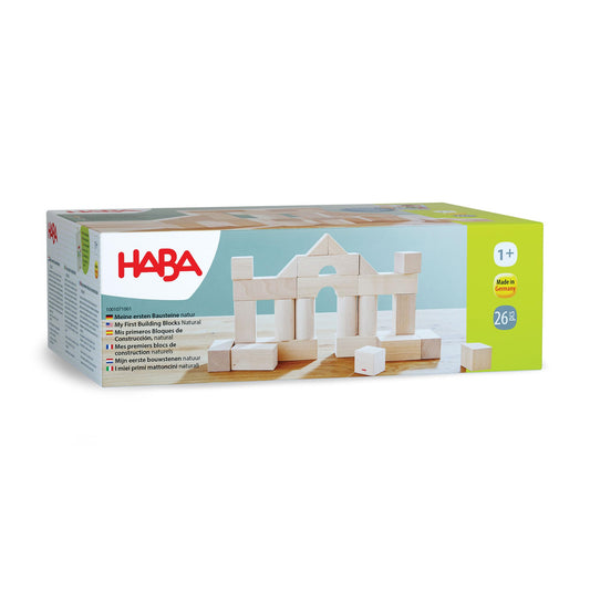 HABA Wooden Building Blocks 26 Piece Set: Open-Ended Stacking Toys, Toddler Blocks, and Wooden Toys Made in Germany for Creative Play and Learning