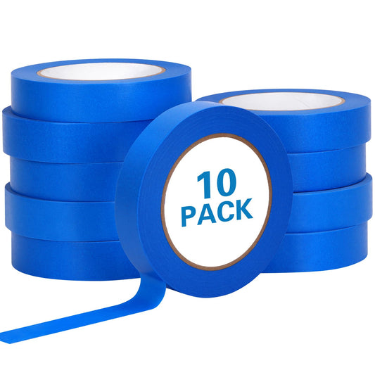HongWay Painters Tape 1 Inch, 10 Rolls x 55yd (550yds in Total), Masking Tape for Painting Labeling Arts Crafts, Easy Removal, No Residue (0.94in Blue)