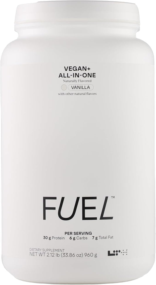 LTH Fuel Vegan & All-in-One - Trusted by Life Time Fitness Members - 30g Protein - Plant-Based Protein Meal Replacement - Vitamins, Minerals, Digestive Enzymes & Probiotics - Vanilla, 20 Servings