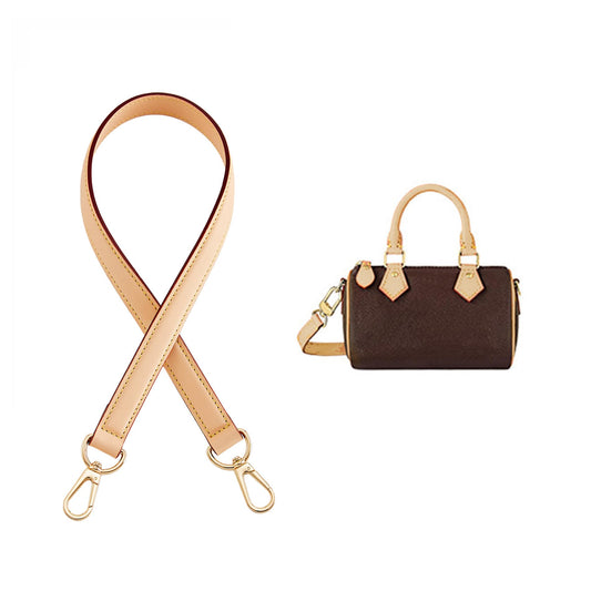 OAikor Genuine Vachetta Leather Shoulder Strap Short Purse Strap Replacement for Lv Graceful Speedy Alma and Dauphine Tote Handbags,Not Adjustable 24.8" Long/0.7''Width, Beige