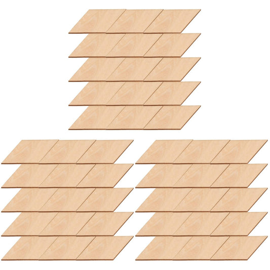 EXCEART 90 Pcs Wooden Rhombus Slices 1.57X3.14 Inch Diamond Shape Wood Pieces for DIY Crafts Home Decor Party Decorations and Christmas Tree Wall Hanging Ornaments