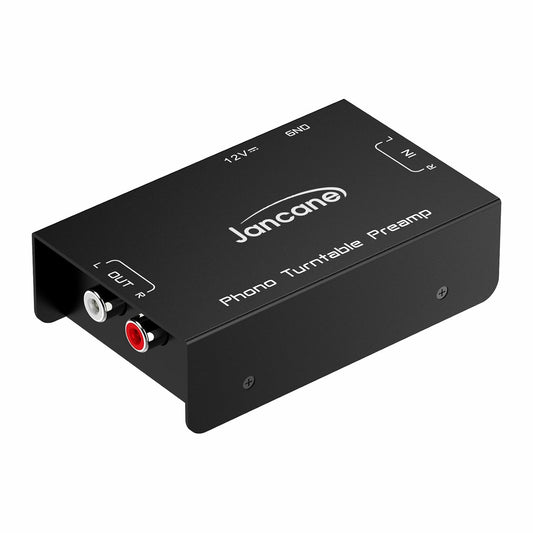 12V Phono Turntable Preamp,Low Noise Stereo Preamplifier with RCA Input/TRS Output, High-Fidelity Audio with DCAdapter
