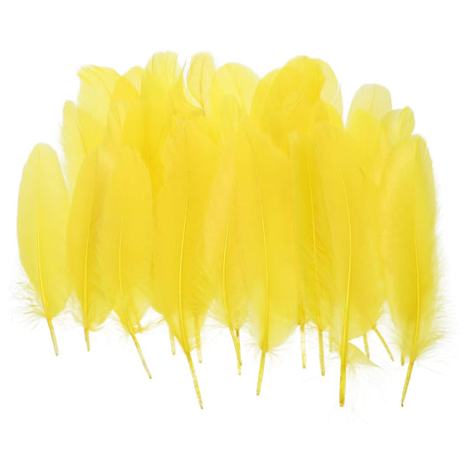 PATIKIL 4-7" Natural Goose Feathers Bulk for Crafts, 200 Pack Long Assorted Colors Feathers Decor for DIY Dream Catchers, Hats, Garland, Vase Supplies Adults Crafting, Yellow