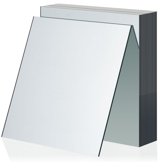 Soaoo 30 Pcs Square Glass Mirror Tiles 6 Inch Square Mirror Mosaic Panels Glass Tile Craft for DIY Crafts Projects Supplies Decoration Centerpieces Home Wall Table Ceiling Decor