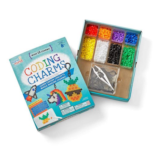 hand2mind Coding Charms, Coding for Kids 8-12, Fuse Bead Iron Craft Kit, Make Your Own Keychain, Coding Kits for Students, Computer Programming for Kids, STEM Activities, Educational Science Kits
