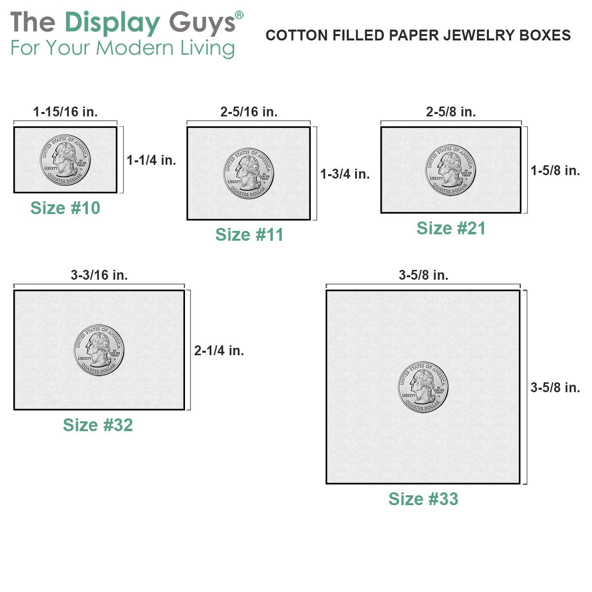 TheDisplayGuys - 25-Pack #33 Cotton Filled Cardboard Paper Jewelry Boxes Gift Case - White Swirl (3.5" x 3.5" x 1.0") - for Shipping or Storage