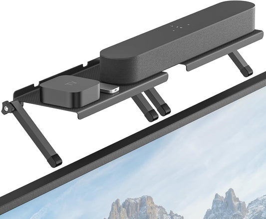 tiebutie 15 Lbs, No Drill Sound Bar Mount Top of TV Universal TV Top Shelf for Small Soundbars Up to Floating Sound Bar
