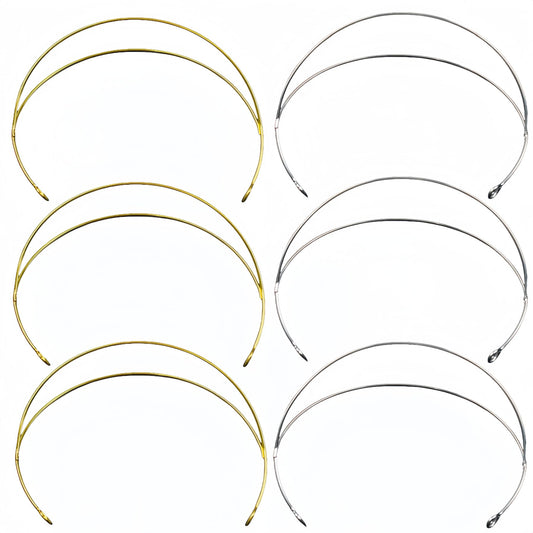 FKUMLUN 6 Pack 2 Layer Metal Gold Crown Headwear Wedding Headpiece Costume Headdress for Masquerade Cosplay Party Tiara Hair Hoops DIY Craft