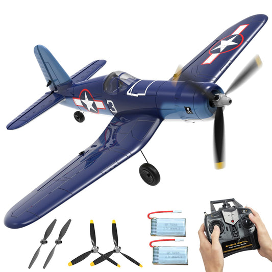 RCSHOBBY RC Plane 4-CH Remote Control Airplane F4U Corsair RTF Aircraft with One-Key Aerobatic and 6-axis Stabilizer,Ready to Fly RC Airplane for Beginner, Ideal Gift for Adults