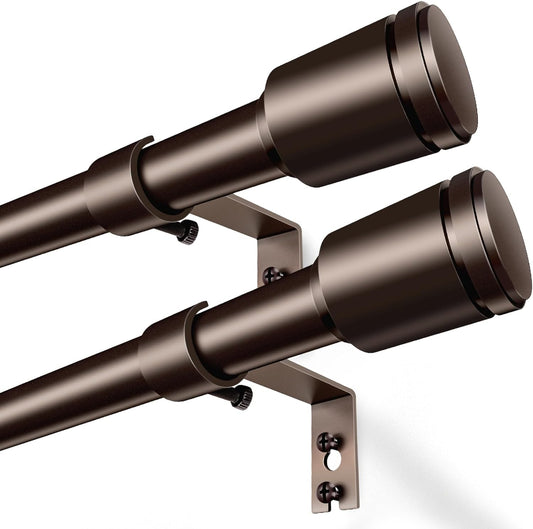 Antique Bronze Curtain Rods by [Brand Name] - Adjustable 30-120 Inch for Small Windows | 2 Pack