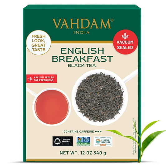 VAHDAM Original English Breakfast Tea - Strong & Aromatic Loose Leaf | Non-GMO, Gluten-Free | 340g/12oz, 170+ Cups