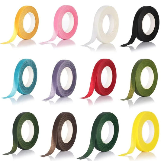 Tvoip 12 Roll Colorful Florist Stem Wrap, 1/2" by 180 Yard Flower Tape, Flower Tape for Bouquet Stem Wrap Floral Arranging Craft Projects Corsages, Wedding Bouquet