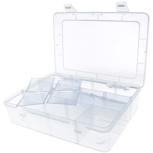 Xiaoyztan Clear Plastic Organizer, 12 Grids with Adjustable Dividers, Jewelry Box Bead Storage Container for Small Parts, Fishing Tackle, DIY Crafts, and Earrings