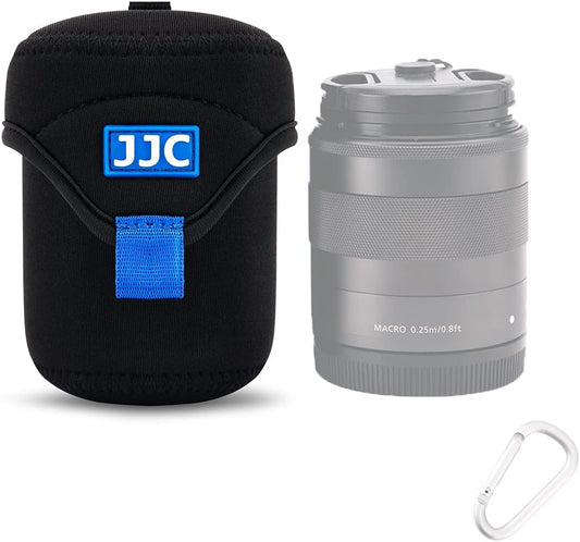 2.6 3.1(D 50mm f/1.8, 55mm f/1.8, 56mm f/1.4 JJC Water Resistant Neoprene Camera Lens Pouch Case, Fold-Over Lens Bag