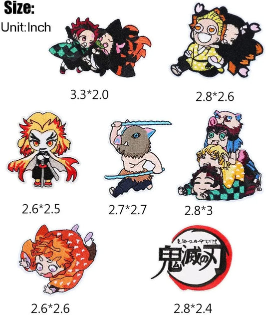 19 Pieces Anime Patches Embroidered Applique Patches Sew on Iron on Patches Fabric Repair Patches for Kids Adult Clothes Jeans Jackets Hats Shoes Backpacks