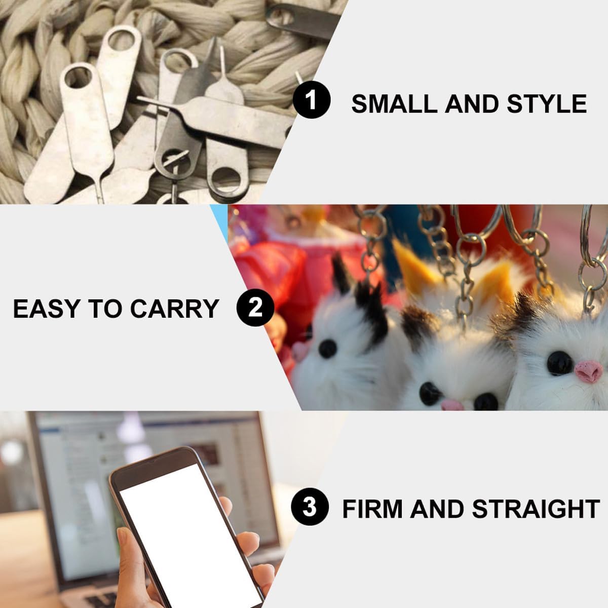 100pcs Set Mobestech Universal Sim Pin and Sim Tray Remover Tool Hard Steel Material Compatible with Smartphones